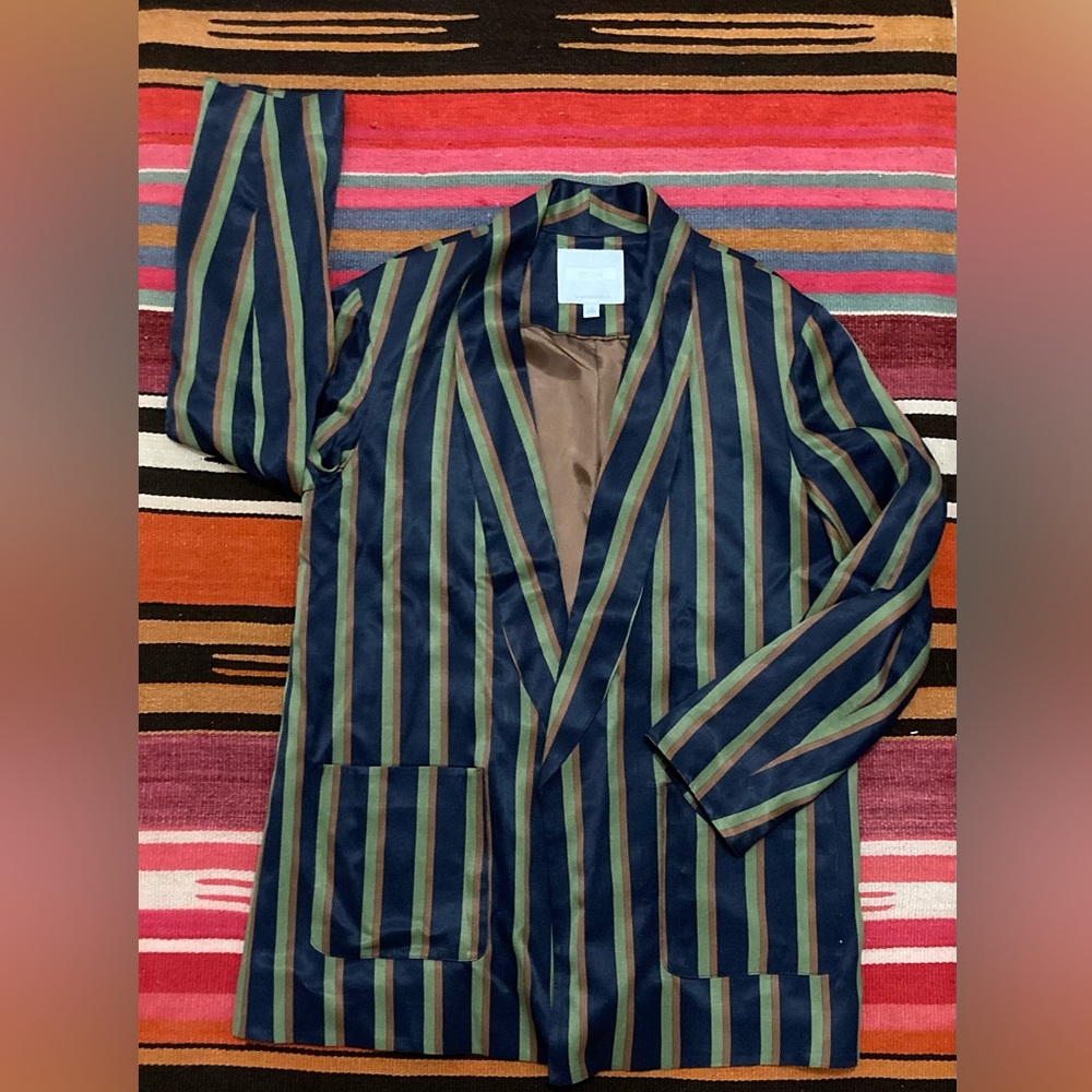 Anthropologie Satin Blazer Size L